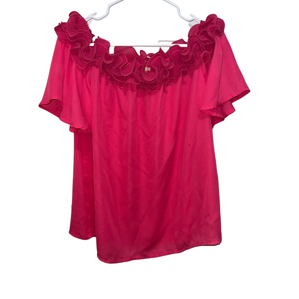Vine & Love Pink Off The Shoulder Top - Picture 2 of 7